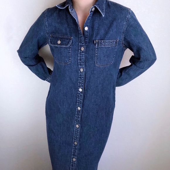 jean button down dress